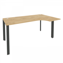 Стол эргономичный правый на П-образном м/к ОНИКС О.МП-СА-1Р Тиквуд Светлый/Антрацит / ONIX O.MP-SA-1R