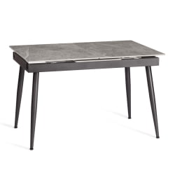 Стол обеденный Балморал / Балморал столешница керамика (глянцевая) / опоры металл, серый/черный, (120+40)х80х75 см / Balmoral