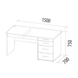 Стол письменный Мегаполис 55.24.1 Сосна Астрид