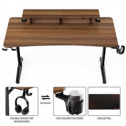 Стол для компьютера (для геймеров) ЕУРЕКА ГИП 60, Валнут ЕУРЕКА ГИП 60 Валнут / EUREKA GIP Walnut EUREKA GIP Walnut