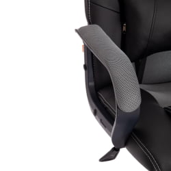 Кресло ДРИВЕР (22) кож/зам/ткань, черный/серый, 36-6/ТВ-12 / DRIVER 36-6/TW-12