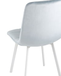 Комплект из двух стульев Чиллй велюр серо-голубой ножки металл белые / Chilly