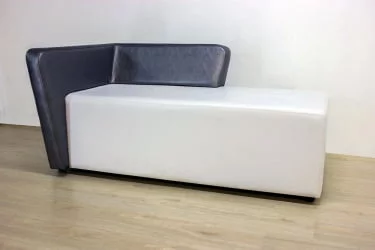 Кухонный уголок Джокер с левым подлокотником Белый-серебро