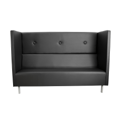 Диван офисный тройной Скайнет модуль В с высокой спинкой черный Екотекс 3001 / Ecotex