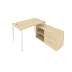 Рабочая станция на П-образном м/к с опорной тумбой правая Метал Сйстем БП.РС-СТС-2.2 Пр Акация/Белый / Metal System
