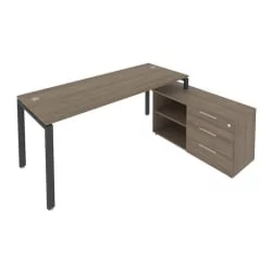 Рабочая станция на П-образном м/к с опорной тумбой правая Метал Сйстем Б.РС-СТС-2.5 Пр Вяз/Антрацит / Metal System
