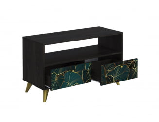 ТВ тумба ТМ-005 АРТ Угольный камень/ТРОПИCАЛ / камень/TROPICAL
