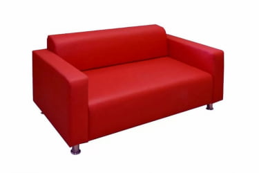 Диван с металлическими ножками Блэк 2000 экокожа Марвел Рэд