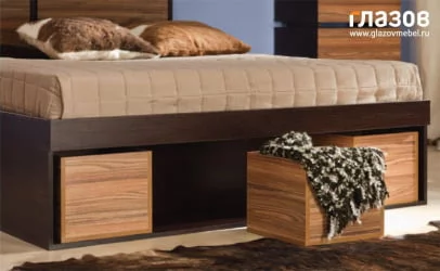 Полутороспальная кровать 3 (1400) ХЙПЕР Палисандр/Венге (спальня) / HYPER