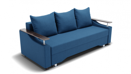 Диван Квадро-1 ППУ (ЗР) Цвет фасада: Синий; Тип: Прямой; Материал фасада: Металл/Велюр