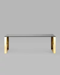 Журнальный стол КРОСС 120кс60 Золото (стекло смоке) / 120x60 smoke)