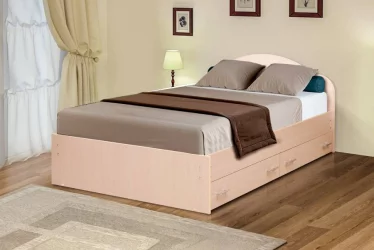 Кровать с ящиком с ящиками на уголках №3 ЛДСП 1200*2000 Ясень Шимо темный