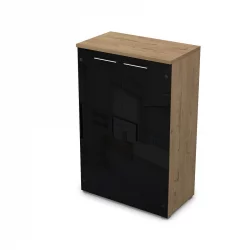 Шкаф средний со стеклом ГЛОСС ЛИНЕ 9НШ.017.7 Теаквоод / GLOSS LINE Teakwood
