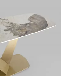 Обеденный стол Аврора 180кс90 Белый мрамор / 180x90