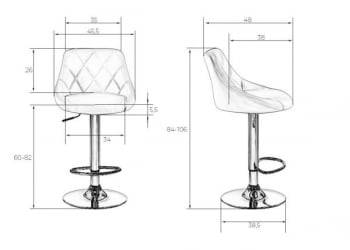 Стул барный ДОБРИН ЛОГАН БЛАCК (серый велюр (МДЖ9-75)) 2 шт / DOBRIN LOGAN BLACK (MJ9-75))