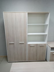 Шкаф для одежды 4 широкий Дека 10.19.301 Дуб Сантана светлый/Белый / Deka