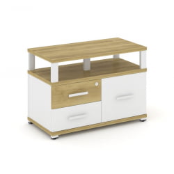 Тумба приставная сервисная с надставкой широкой CОНCЕПТ CН.ТСР-003 Б/В Дуб Винченцо Белый бриллиант Белый / CONCEPT CN.TSR-003 B/W