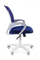 Кресло оператора CХАИРМАН 696 белый пластик (вхите) Синее / CHAIRMAN (white)