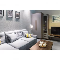 Узкий шкаф в прихожую Сканди (ВИ) Грей