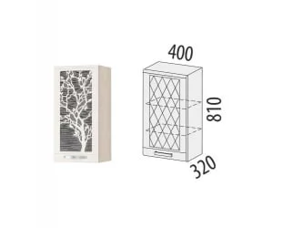 Кухонный шкаф с решеткой (лев/прав) Графит 74.23 Сосна Астрид-Ваниль