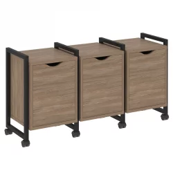 Тумба на колесных опорах наборная. Вариант №5 ЛОФТ ВР.Л-ТН-5.К Металл черный Дуб Аризона / LOFT VR.L-TN-5.K