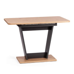 Стол обеденный ФОКС раздвижной ЛДСП, 68.6кс110-145кс75 см, Дуб артисан/Графит / FOX 68.6x110-145x75