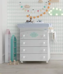 Детский комод Микуна Лили Б-970 Вхите Старс Грей / Micuna Lili B-970 White Stars Grey