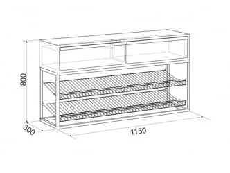 Обувница Лофт ЛМН-02 Черный муар-дуб сонома / LMN-02