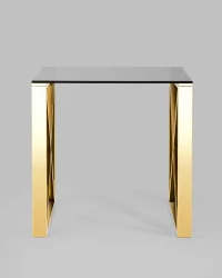 Стол квадратный КРОСС 55кс55 Золото (стекло смоке) / 55x55 smoke)