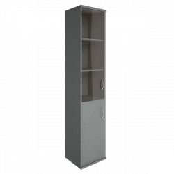 Шкаф высокий узкий левый Рива А.СУ-1.2 Л Серый / Riva