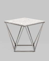 Стол квадратный Авалон 61*61 блаcк Серый мрамор / black