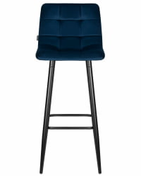 Стул барный ДОБРИН НИCОЛЕ (черные матовые ножки, темно-синий велюр (108-95)) / DOBRIN NICOLE