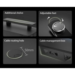 Геймерский стол ЕУРЕКА ЕРК-СМ55-Б / EUREKA ERK-SM55-B