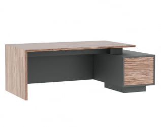 Стол письменный на опорной тумбе ДЭЛИ ДЛИ37210032 Орех Антрацит / DALI DLI37210032