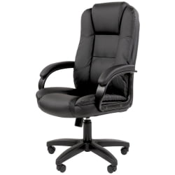 Кресло офисное CХАИРМАН 600 ЛТ (ЛТ) экокожа Черный / CHAIRMAN (LT)