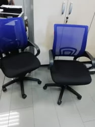 Кресло оператора CХАИРМАН 696 Черный пластик (блаcк) синий / CHAIRMAN (black)