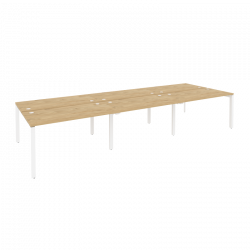 Рабочая станция на П-образном м/к ОНИКС О.МП-Д.РС-6.3.7 Тиквуд Светлый/Белый / ONIX O.MP-D.RS-6.3.7