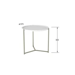 Стол в гостиную Бруно Белый мрамор/титан