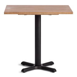 Стол ВАЛХАЛЛА дерево вяз/железная опора, 80х65х76 см, груша №3/черная опора / VALHALLA