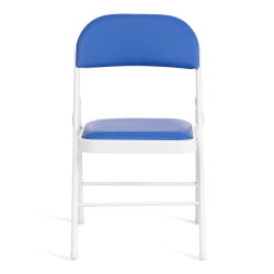 Стул складной ФОЛДЕР (мод. 3022Г) каркас: металл, сиденье/спинка: экокожа, 46.5 х 47.5 х 79 см, блуе (синий) / вхите (белый) / FOLDER (mod. 3022G) blue white