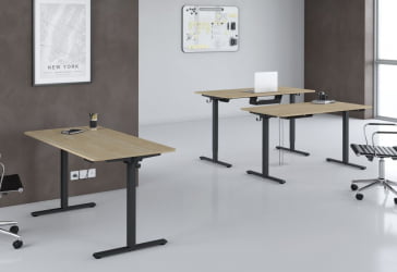 Стол подъемный электрический КСТЕН-УП АТ-002 Дуб светлый/черный / XTEN-UP AT-002