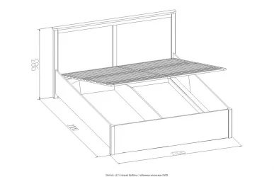 Кровать с подъемным механизмом (1600) Шерлоcк 42.2 Дуб Сонома (спальня) / Sherlock