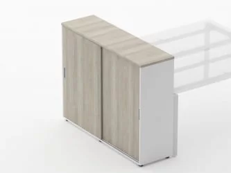 Тумба-купе высокая для рабочего модуля Дека 9.03.145 Дуб Сантана светлый/Белый / Deka