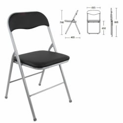 Стул складной БРАБИКС Голф CФ-007 серебристый каркас Черный / BRABIX Golf CF-007