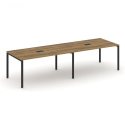 Стол переговорный (2 столешницы) CОНCЕПТ CН.ПРГ-024 Сандал Янтарный Черный / CONCEPT CN.PRG-024