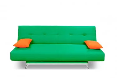 Диван с металлическими ножками МАНГО 2 (2 категория) Зеленый Оранжевый / MANGO