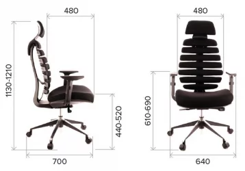 Эргономичное кресло Ерго Блаcк экокожа Черный / Ergo Black