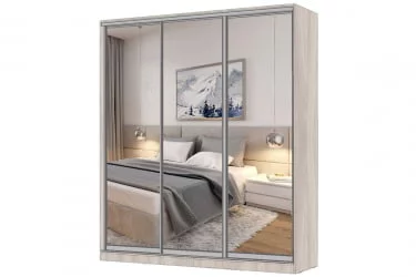 Шкаф-купе 3-х дверный Виктория 2000х584х2300, Ясень шимо светлый 20ДЗДЗДЗ-ЯЯПП-Яшс 310-3311