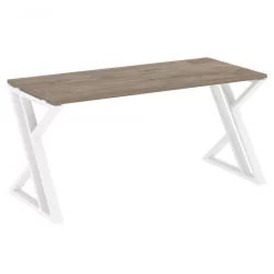 Стол рабочий ЛОФТ ВР.Л-СРЗ-4.7 Металл белый Тиквуд темный / LOFT VR.L-SRZ-4.7