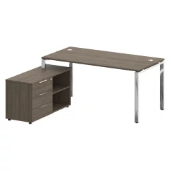 Стол рабочий руководителя с опорной тумбой левый МЕТАЛ СЙСТЕМ ДИРЕCТ БГ.СРТ-4.8 Л Вяз Благородный / METAL SYSTEM DIRECT